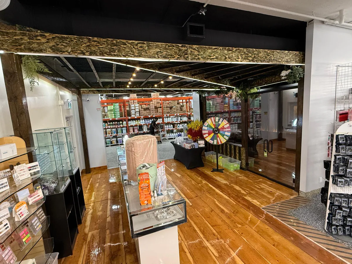 Supply & Apply showroom with timber-framed display areas and finished wood flooring.
